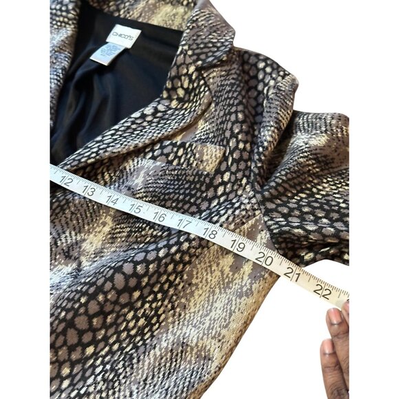 Chicos Snake Print Blazer Jacket With Button Closure Lined Size 1Office Career - Picture 4 of 9